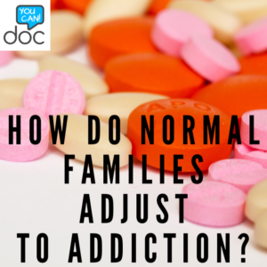 How do normal families adjust to addiction?